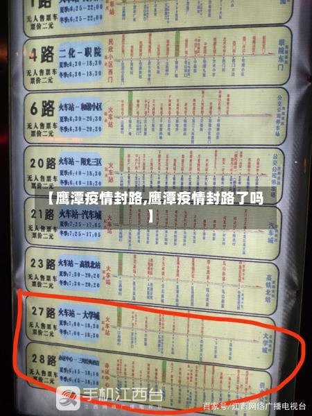 【鹰潭疫情封路,鹰潭疫情封路了吗】