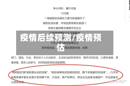 疫情后续预测/疫情预估
